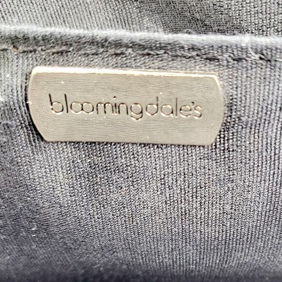 Vintage Bloomingdale's Dark Brown Leather Croc Embossed Envelope Accordion Bag - Picture 7 of 13